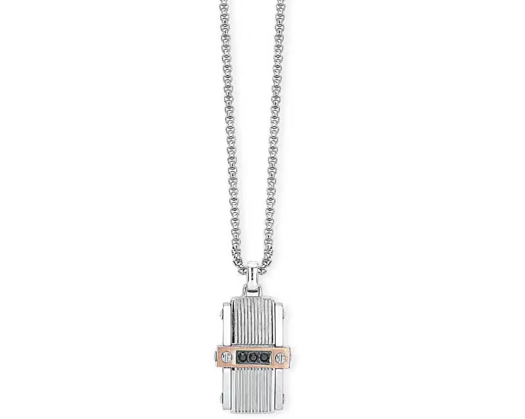 2JEWELS Mod. GENTLEMAN náhrdelník z ch. ocele ; 50cm x 1mm; 2,7cm x 1,3cm 