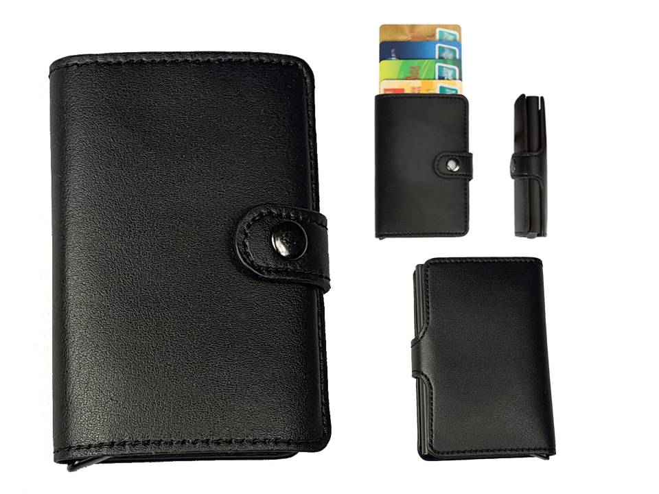 FORSANT SECURITY čierna - SLIM mini peňaženka s priestorom na doklady a hotovosť